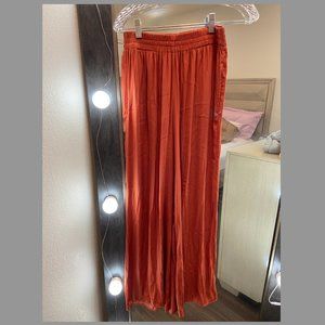 Orange Flowy wide leg pants